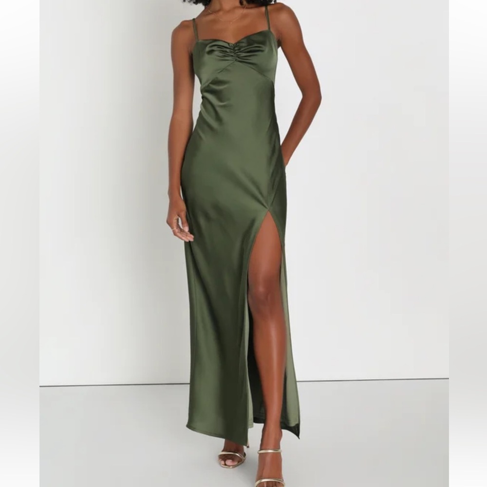Lulu's Olive Green Wedding Dress
